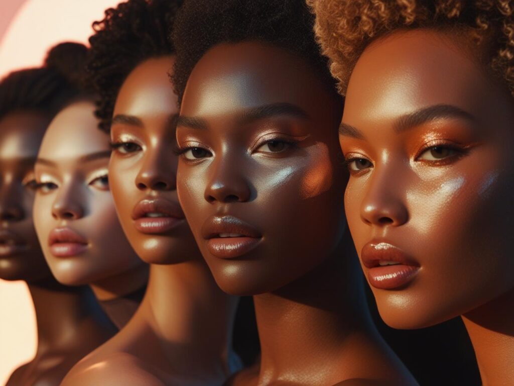 Diverse women showcasing different skin tones for foundation matching