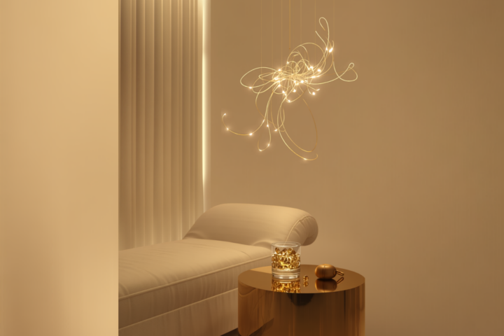 brain wealth luxury wellness trend elegant minimalist spa interior with nootropics