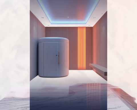 luxury recovery wellness cryotherapy chamber and red light therapy spa suite
